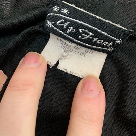 Vintage Up Front Y2K Black Asymmetrical Red Dress Medium Wrap - Picture 5 of 8